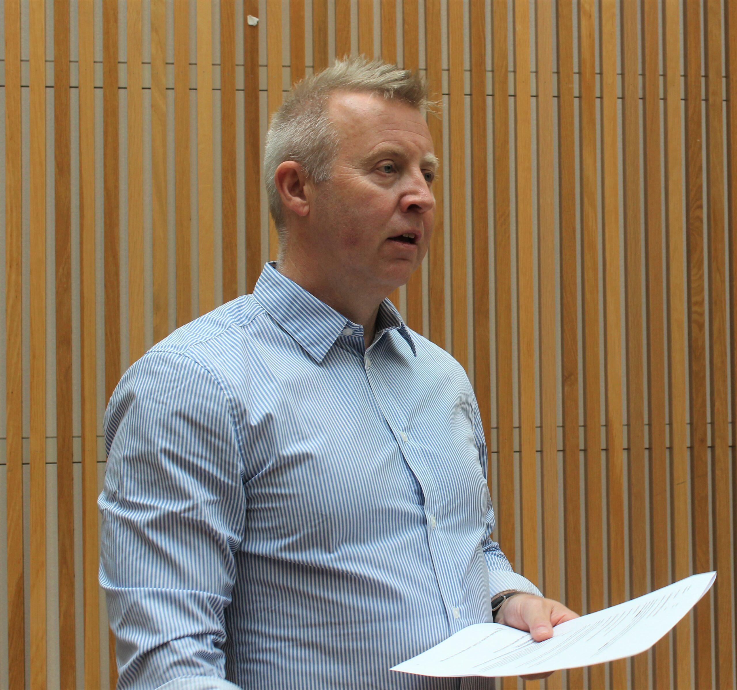 Forbundsleder Frode Alfheim ledet forhandlingene på elektrokjemisk overenskomst. Foto: Johnny Håvik.