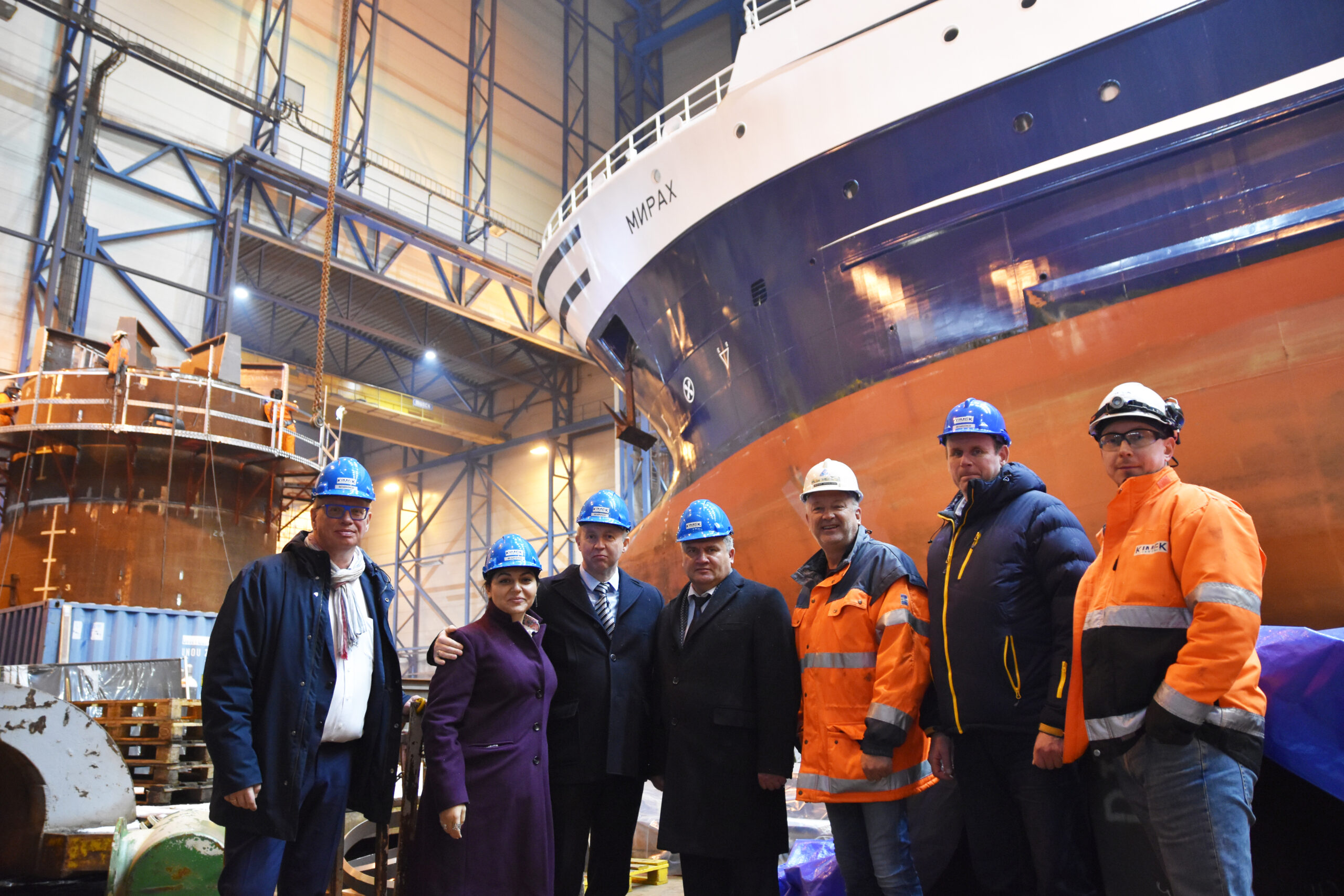 Representanter fra Industri Energi, ROGWU og LO besøkte bedriften Kimek i Kirkenes, som reparerer skip og leverer andre industrielle tjenester.
