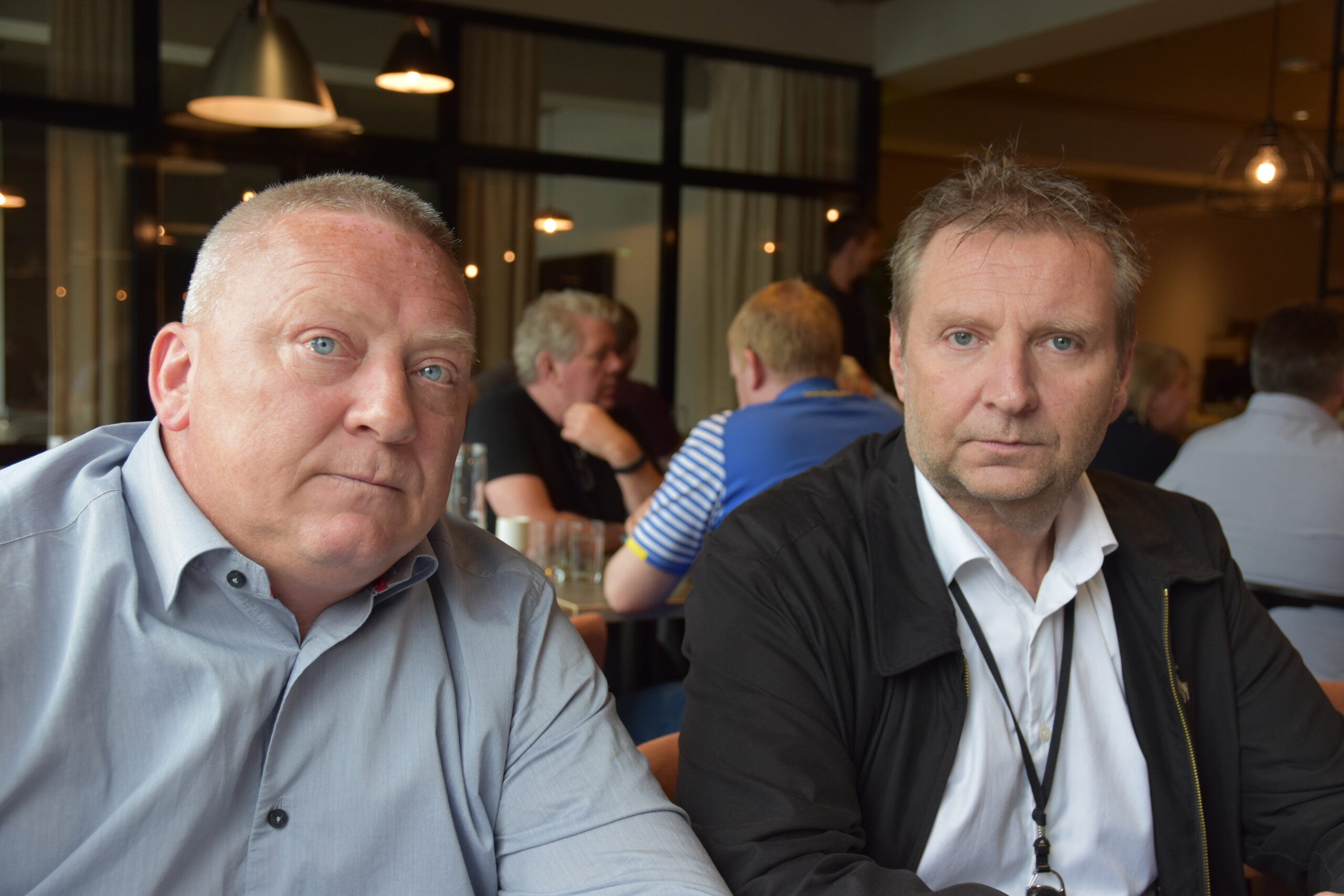 Aktive debattanter på industrikonferansen i Bergen. Fra venstre: Ørjan Normann, tillitsvalgtleder Industri Energi Hydro Husnes og klubbleder Harald Hereid i Odfjell Drilling.